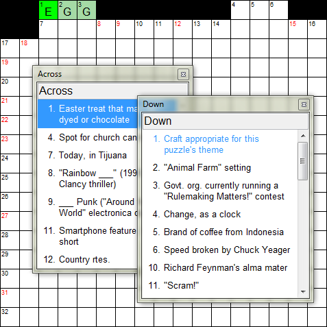 Image of solving a diagramless puzzle